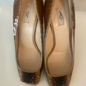 Women’s brown sequins Prada high heels. Worn a few times, missing dust bag , box